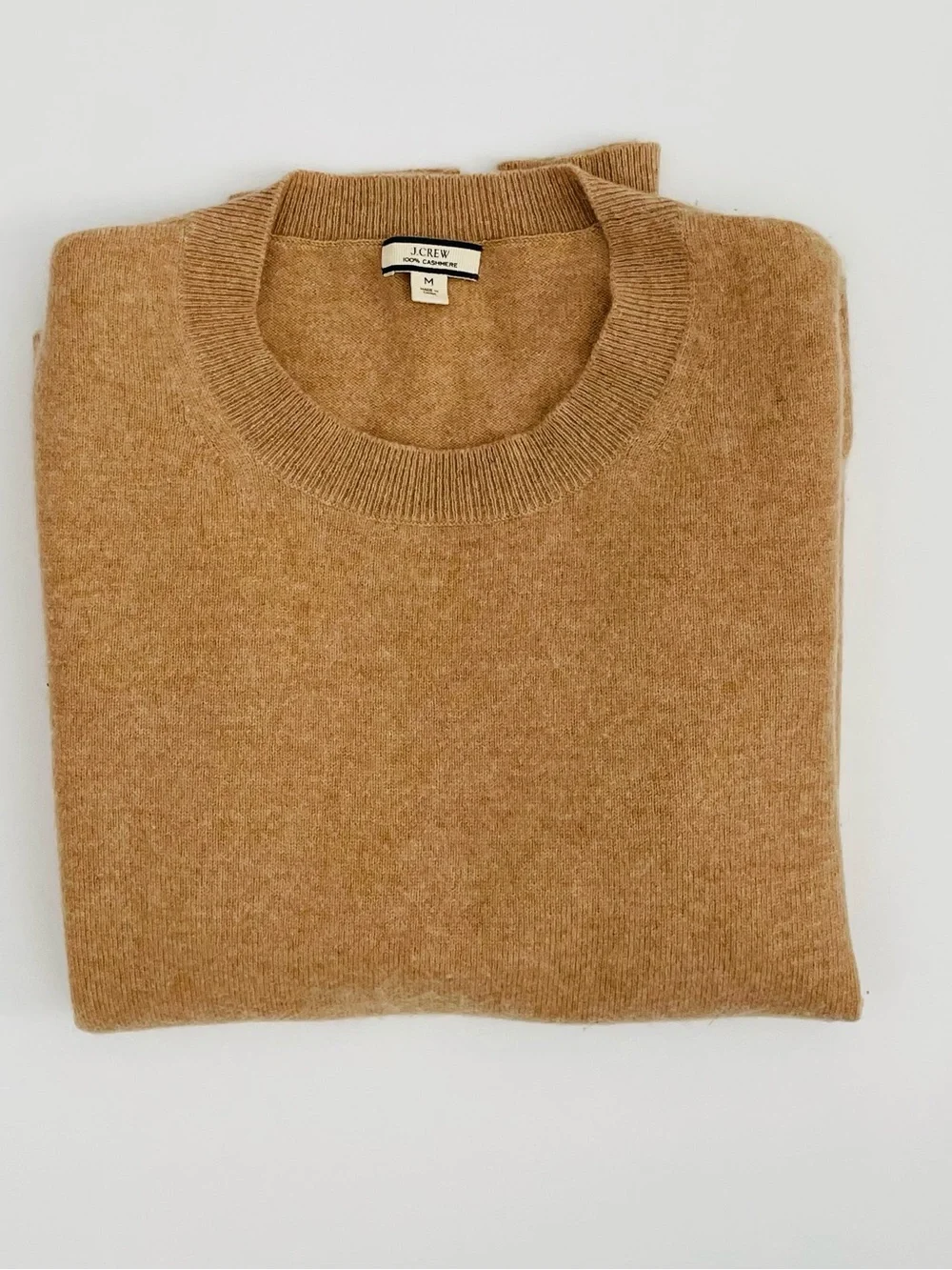 J. Crew Camel/Tan Crewneck Cashmere Sweater